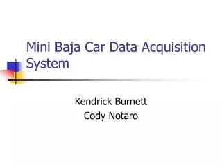 Mini Baja Car Data Acquisition System