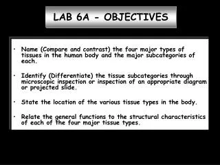 LAB 6A - OBJECTIVES