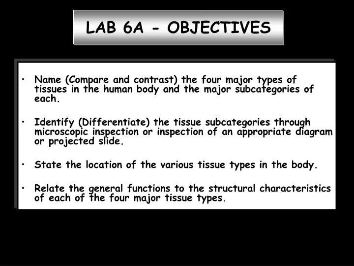 lab 6a objectives