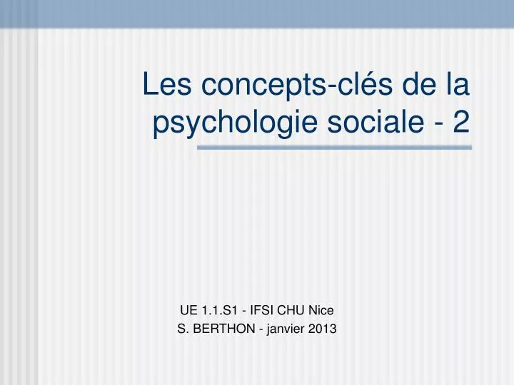 les concepts cl s de la psychologie sociale 2