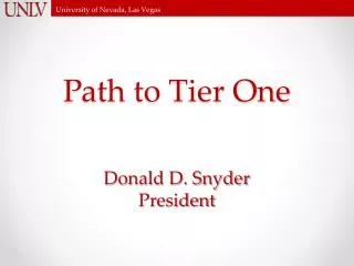 Path to Tier One