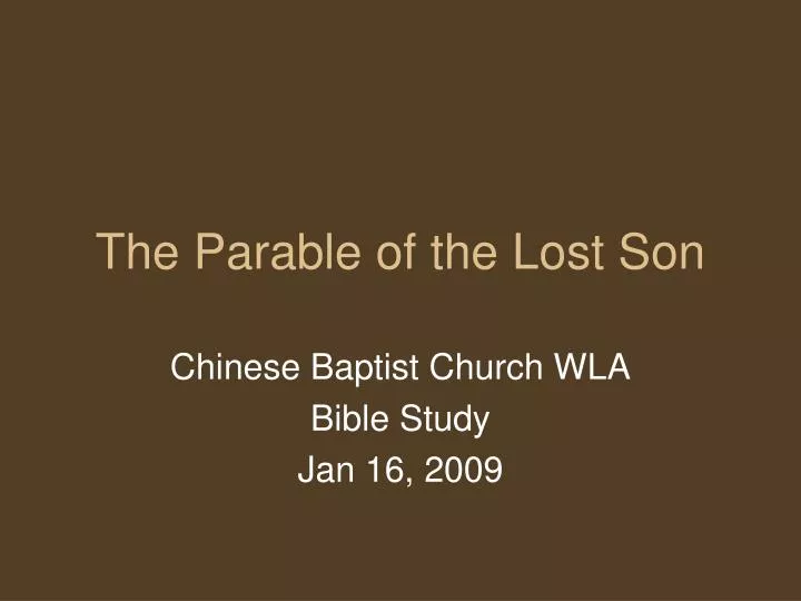 the parable of the lost son
