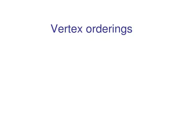 vertex orderings