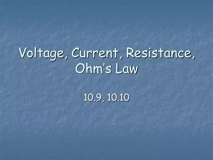 voltage current resistance ohm s law