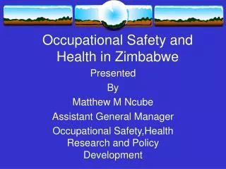 Occupational Safety and Health in Zimbabwe