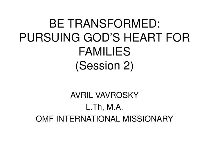 avril vavrosky l th m a omf international missionary