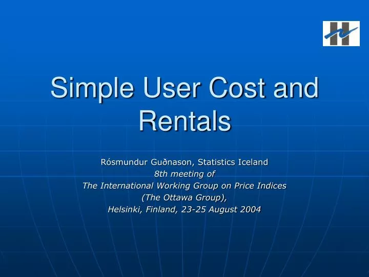 simple user cost and rentals