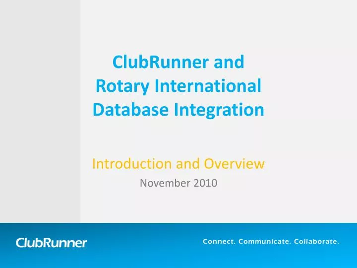 clubrunner and rotary international database integration
