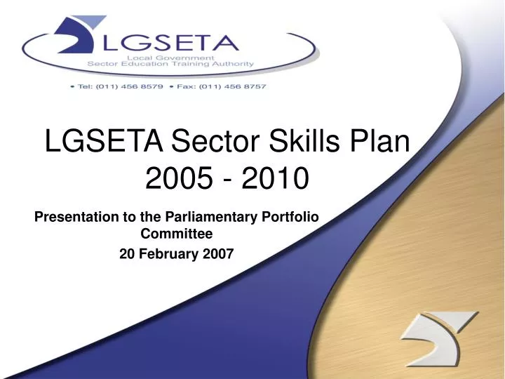 lgseta sector skills plan 2005 2010