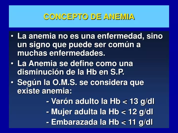 concepto de anemia