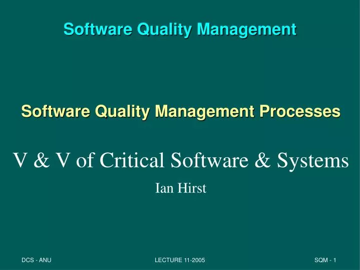 software quality management