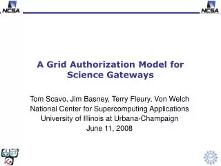 A Grid Authorization Model for Science Gateways