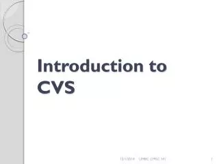 Introduction to CVS