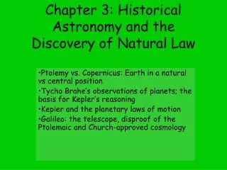 Chapter 3: Historical Astronomy and the Discovery of Natural Law