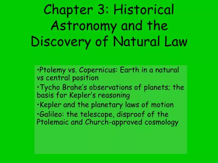 chapter 3 historical astronomy and the discovery of natural law