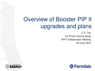 Overview of Booster PIP II upgrades and plans