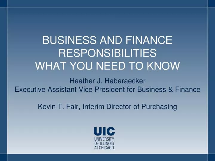 business and finance responsibilities what you need to know