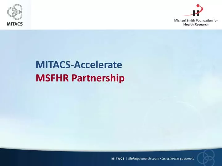 mitacs accelerate msfhr partnership