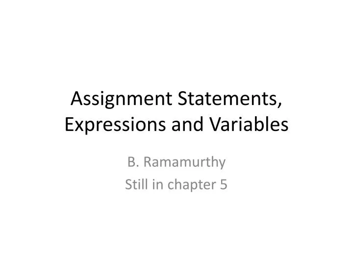 assignment statements expressions and variables