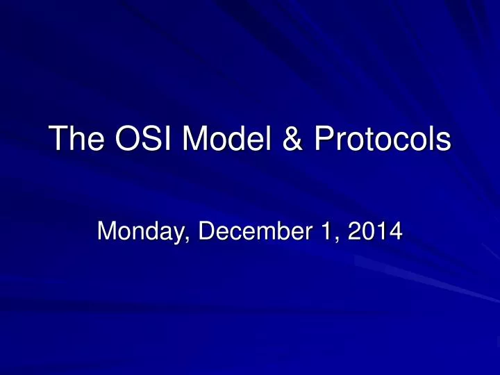the osi model protocols