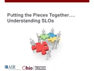 Putting the Pieces Together…. Understanding SLOs