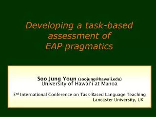 Developing a task-based assessment of EAP pragmatics