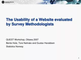 The Usability of a Website evaluated by Survey Methodologists