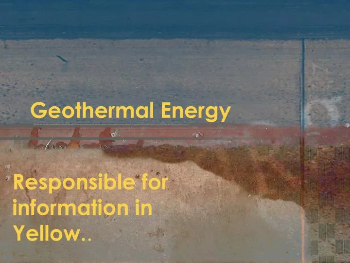 geothermal energy