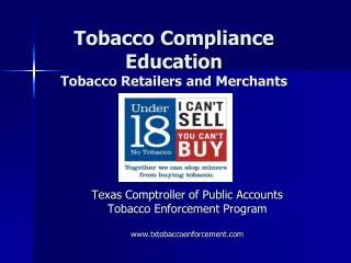 Tobacco Compliance Education Tobacco Retailers and Merchants