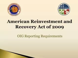 American Reinvestment and Recovery Act of 2009