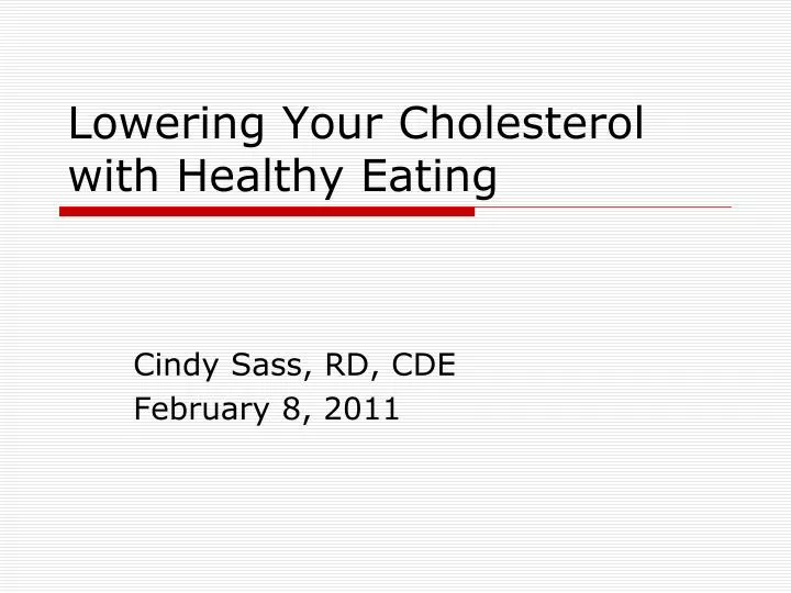 lowering your cholesterol with healthy eating