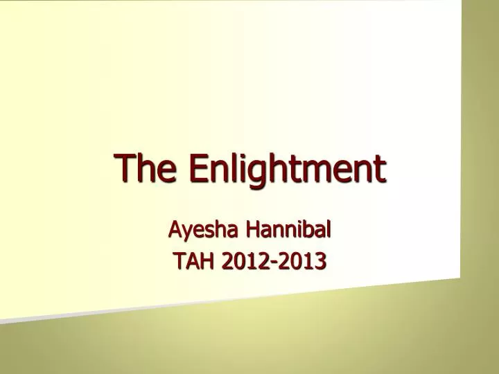 the enlightment