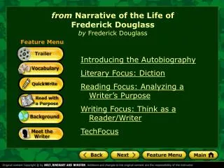 Introducing the Autobiography Literary Focus: Diction Reading Focus: Analyzing a Writer’s Purpose