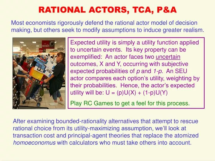 rational actors tca p a