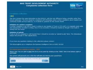 R01028 TDA complaints forms