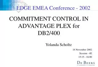 COMMITMENT CONTROL IN ADVANTAGE PLEX for DB2/400