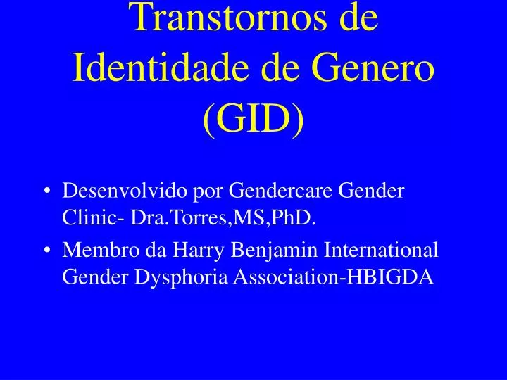 transtornos de identidade de genero gid
