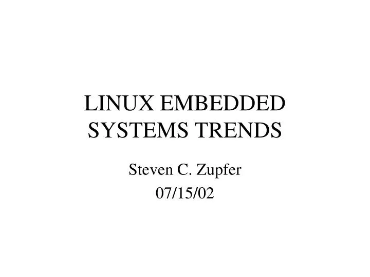 linux embedded systems trends