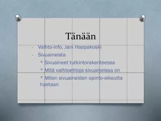 Tänään