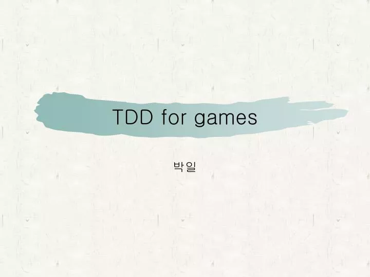 tdd for games