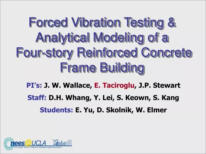 forced vibration testing analytical modeling of a four story reinforced concrete frame building