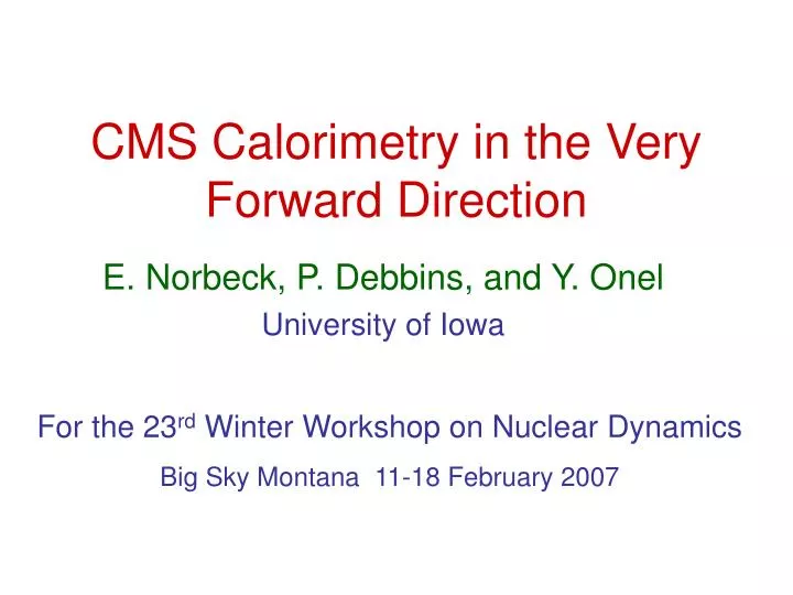 cms calorimetry in the very forward direction