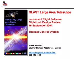 GLAST Large Area Telescope Instrument Flight Software Flight Unit Design Review 16 September 2004