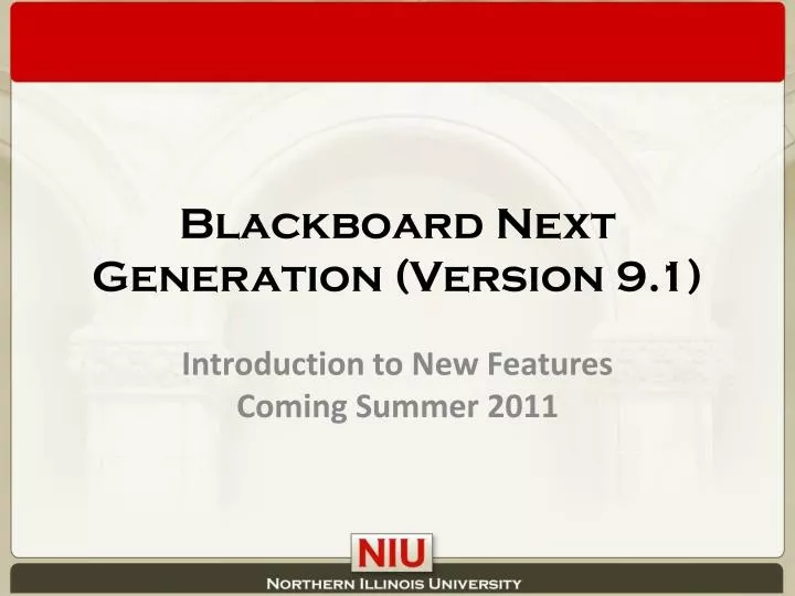 blackboard next generation version 9 1