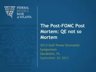 The Post-FOMC Post Mortem: QE not so Morte m