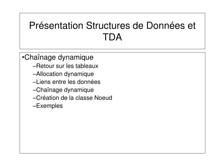 pr sentation structures de donn es et tda