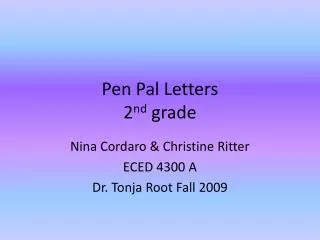 Pen Pal Letters 2 nd grade
