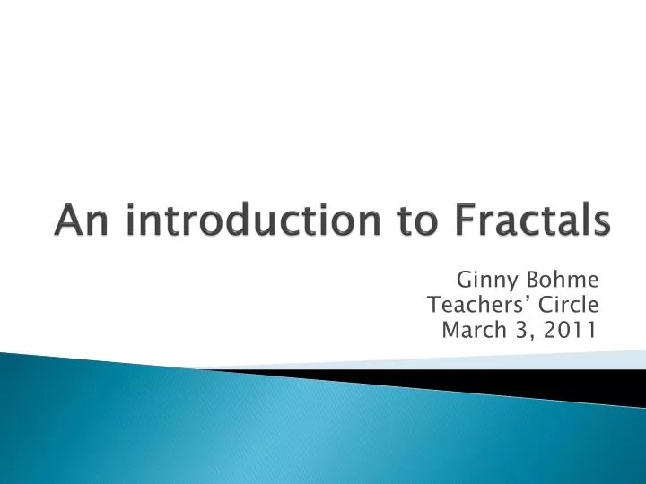 an introduction to fractals