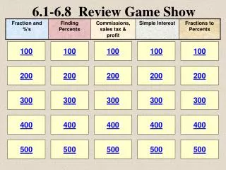 6.1-6.8 Review Game Show
