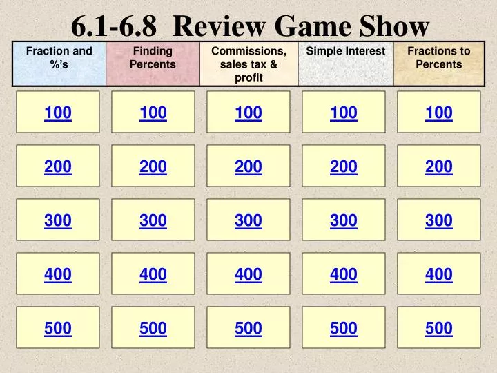 6 1 6 8 review game show